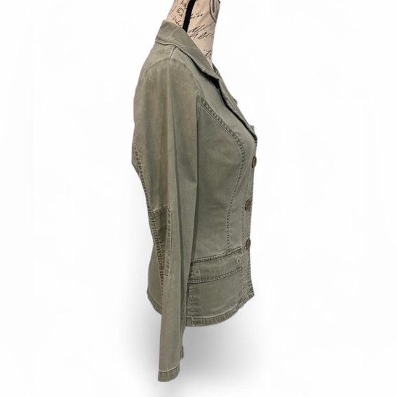 Vintage Y2K Z. Cavaricci Utility Blazer Olive Green Cotton Stretch Jacket Size S - Picture 8 of 8